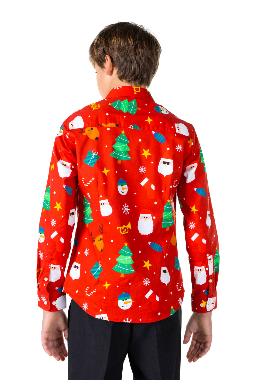 Chemise OppoSuits SHIRT LS Festivity Red Teen boys