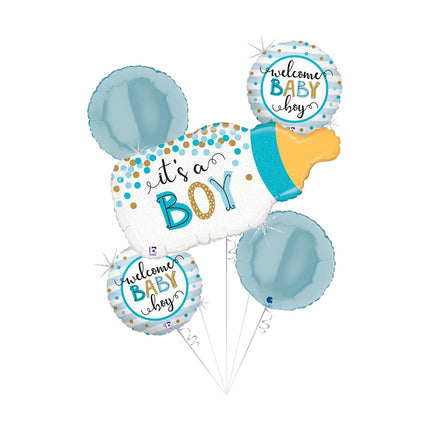Set de Ballons Naissance Confetti Bottle Boy - Grabo