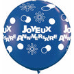 2 Ballons latex 3' Joyeux Anniversaire Dark Blue