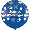 2 Ballons latex 3' Joyeux Anniversaire Dark Blue