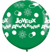 2 Ballons latex 3' Joyeux Anniversaire Vert