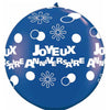 2 Ballons latex 3' Joyeux Anniversaire Bleu sens AIR