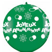 2 Ballons latex 3' Joyeux Anniversaire Vert sens AIR