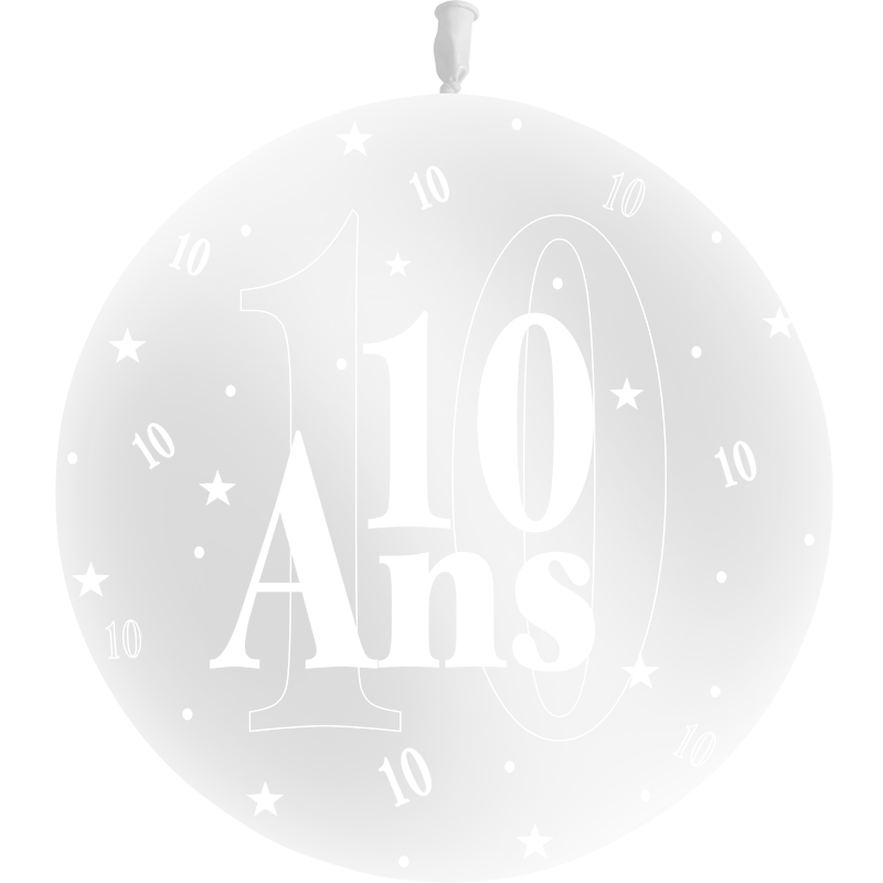 1 Ballon Latex 10 Ans Blanc - PMS