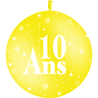 1 Ballon Latex 10 Ans Jaune - PMS