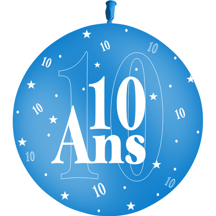 1 Ballon Latex 10 Ans Bleu Roi - PMS