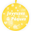 1 Ballon Latex 3' Joyeuses Pâques Jaune Or AIR - PMS