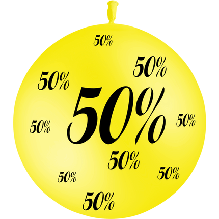 1 Ballon Latex 3' Remise 50% Jaune - PMS