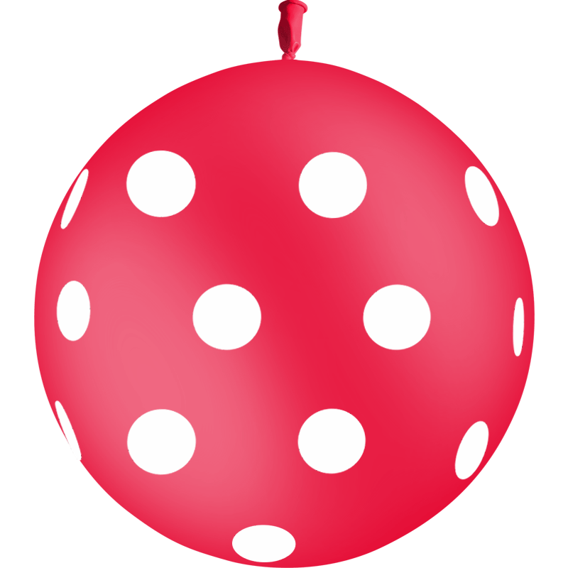1 Ballon Latex HG3 Pois Rouge - PMS