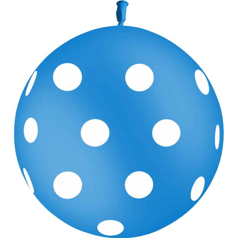 1 Ballon Latex HG3 Pois Bleu Roi - PMS