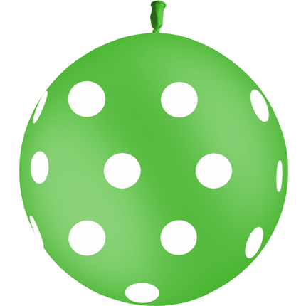 1 Ballon Latex HG3 Pois Vert - PMS