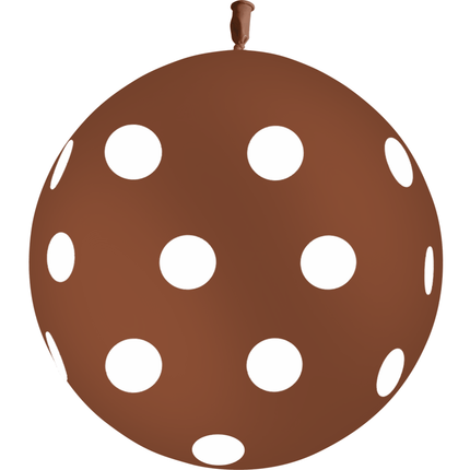 1 Ballon Latex HG3 Pois Chocolat - PMS