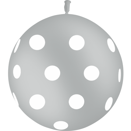 1 Ballon Latex HG3 Pois Gris - PMS