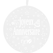 1 Ballon Latex 3' Joyeux Anniversaire Cristal Transparent - PMS