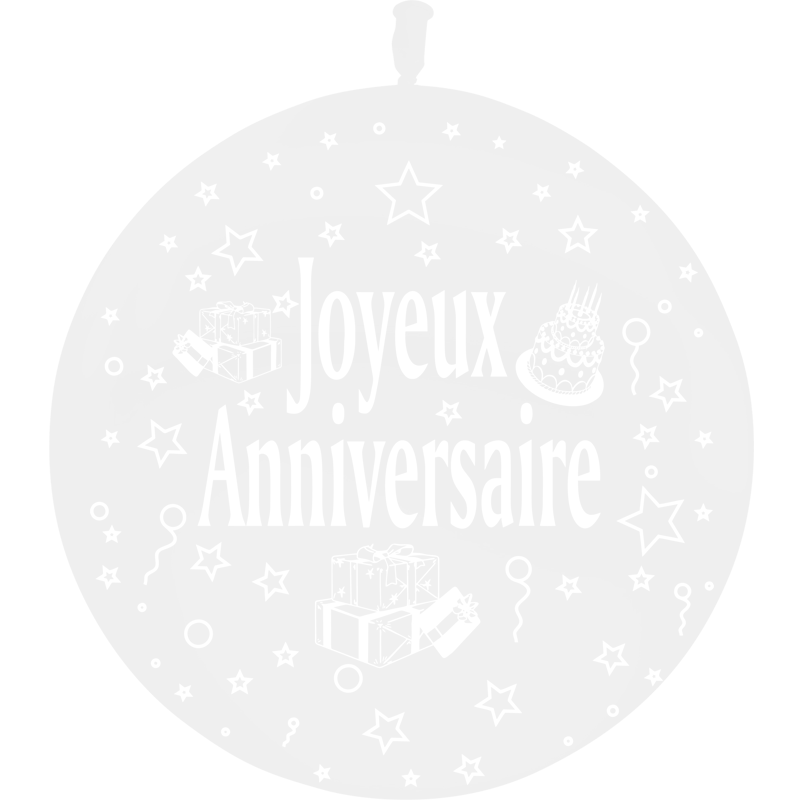 1 Ballon Latex 3' Joyeux Anniversaire Cristal Transparent - PMS