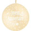 1 Ballon Latex 3' Joyeux Anniversaire Ivoire - PMS