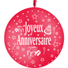 1 Ballon Latex 3' Joyeux Anniversaire Rouge - PMS