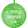 1 Ballon Latex 3' Joyeux Anniversaire Vert - PMS