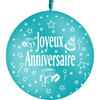 1 Ballon Latex 3' Joyeux Anniversaire Turquoise - PMS