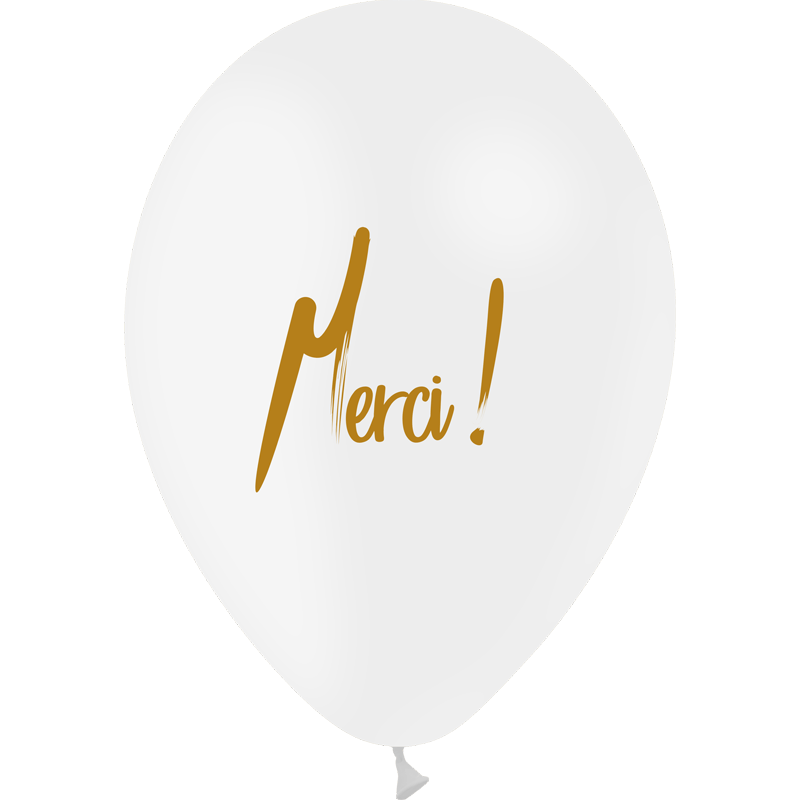 25 Ballons Latex Blancs HG112 Merci! - PMS