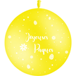 1 Ballon Latex 3' Joyeuses Pâques Jaune Citron - PMS