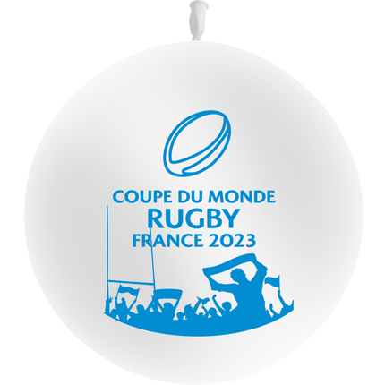 Ballon 60cm Coupe du Monde Rugby Blanc AIR - PMS