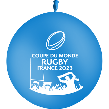 Ballon 86cm Coupe du Monde Rugby Bleu AIR - PMS