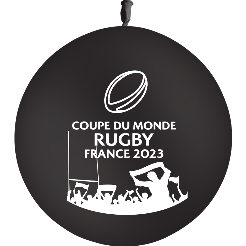 Ballon 86cm Coupe du Monde Rugby Noir AIR - PMS