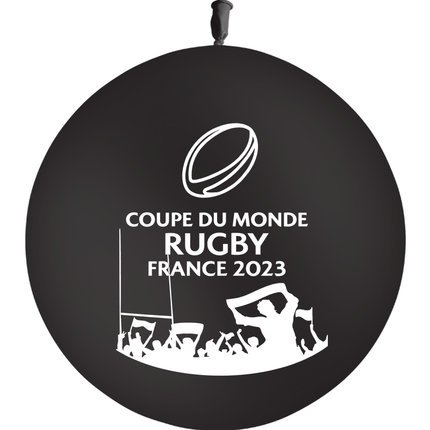 Ballon 86cm Coupe du Monde Rugby Noir AIR - PMS