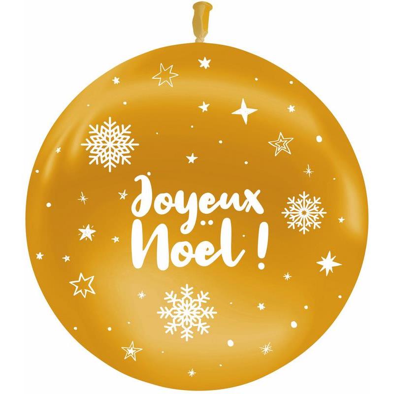 Ballon 86cm Joyeux Noël Or AIR - PMS