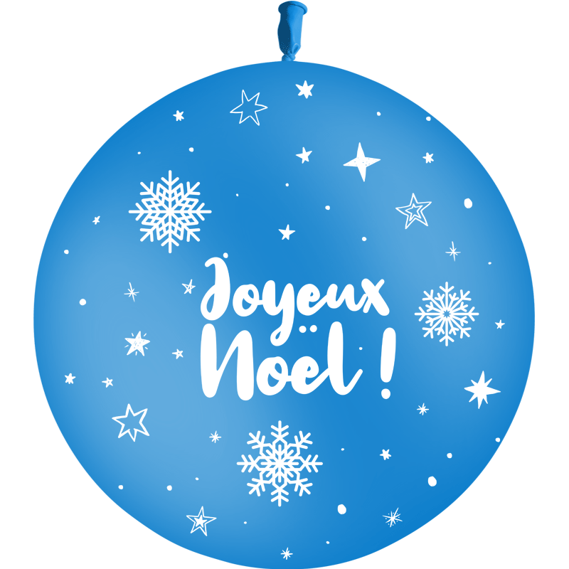 Ballon 60cm Joyeux Noël Bleu AIR - PMS