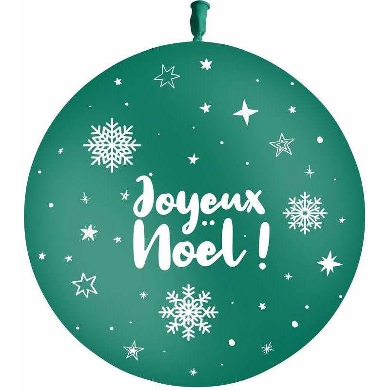 Ballon 60cm Joyeux Noël Vert AIR - PMS