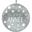 1 Ballons Latex 60cm Bonne Année Argent AIR - PMS