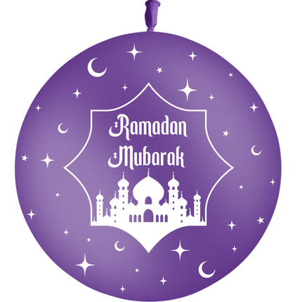 Ballon 86cm Ramadan Mubarak Violet AIR - PMS