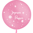 1 Ballon Latex 3' Joyeuses Pâques Rose Hélium - PMS