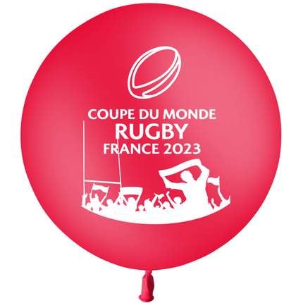 Ballon 60cm Coupe du Monde Rugby Rouge HELIUM - PMS
