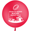 Ballon 86cm Coupe du Monde Rugby Rouge HELIUM - PMS