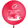 Ballon 86cm Coupe du Monde Rugby Rouge HELIUM - PMS