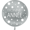 1 Ballons Latex 86cm Bonne Année Argent HELIUM - PMS