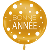 1 Ballons Latex 86cm Bonne Année Or HELIUM - PMS