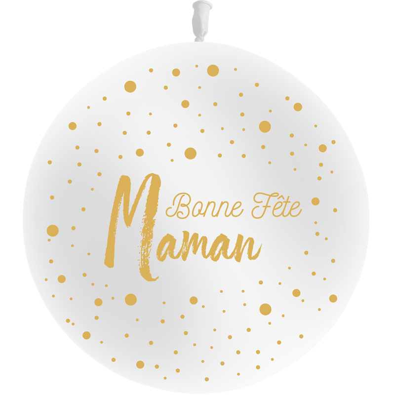 Ballon HG3' Bonne Fête Maman Dots Blancs - PMS