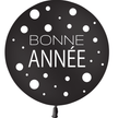 1 Ballons Latex 60cm Bonne Année Noir HELIUM - PMS