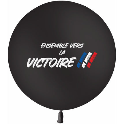 1 Ballon Latex 90cm Jeux France Noir Sens Hélium - PMS