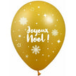 8 Ballons Latex 30cm Joyeux Noël Or - PMS