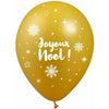 8 Ballons Latex 30cm Joyeux Noël Or - PMS