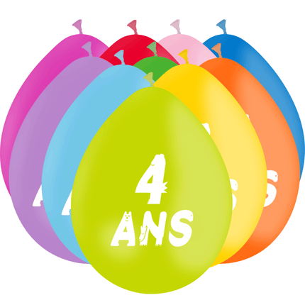 10 Ballons Latex HG95 ( Air ) 4 Ans Assortis - PMS