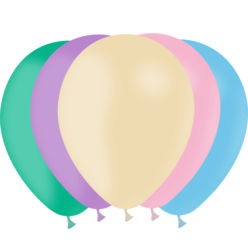 100 Ballons Latex HG95 Assortis Pastel - Balloonia