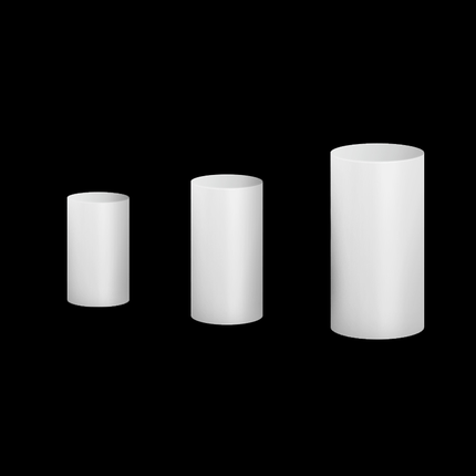 Lot de 3 Tables Desserte Cylindrique en Métal Blanche - Borosino