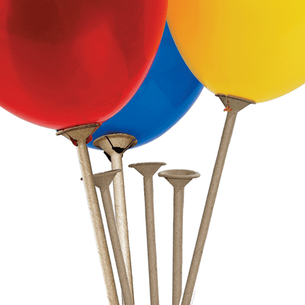 100 Tiges en Papier couleur Naturelle pour Ballons
