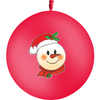 1 Ballon Latex HG3' Quadri Bonhomme De Neige Rouge - PMS